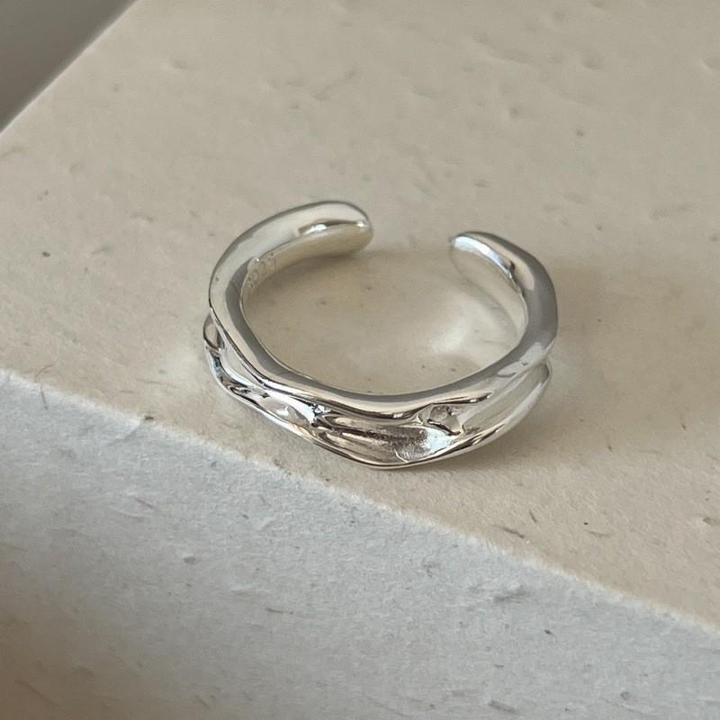 Women s Simple Geometric Pearl Silver Elastic Finger Ring - Versatile New Style