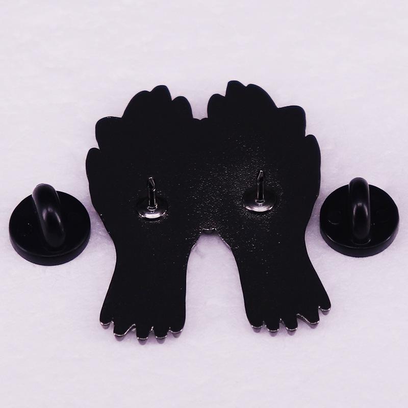 Ghost Face Moth Brooch Enamel Pin