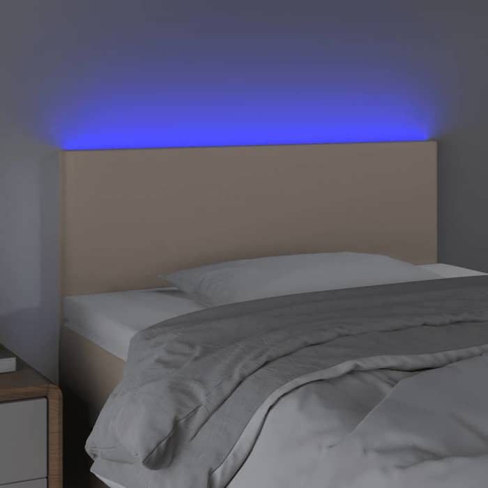 VidaXL Tête de Lit à LED Meuble de Chambre à Coucher Accessoire de Lit Simple Tête de Cadre de Lit Intérieur Cappuccino 3121415