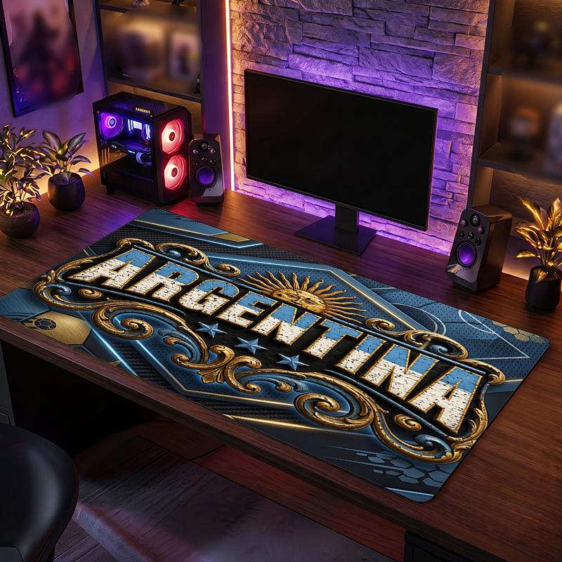 Tappetino Mouse Scudo Calcio Argentina, Tappetino da Scrivania Esteso Antiscivolo in Gomma per Gaming Ufficio Laptop Regalo per Fan