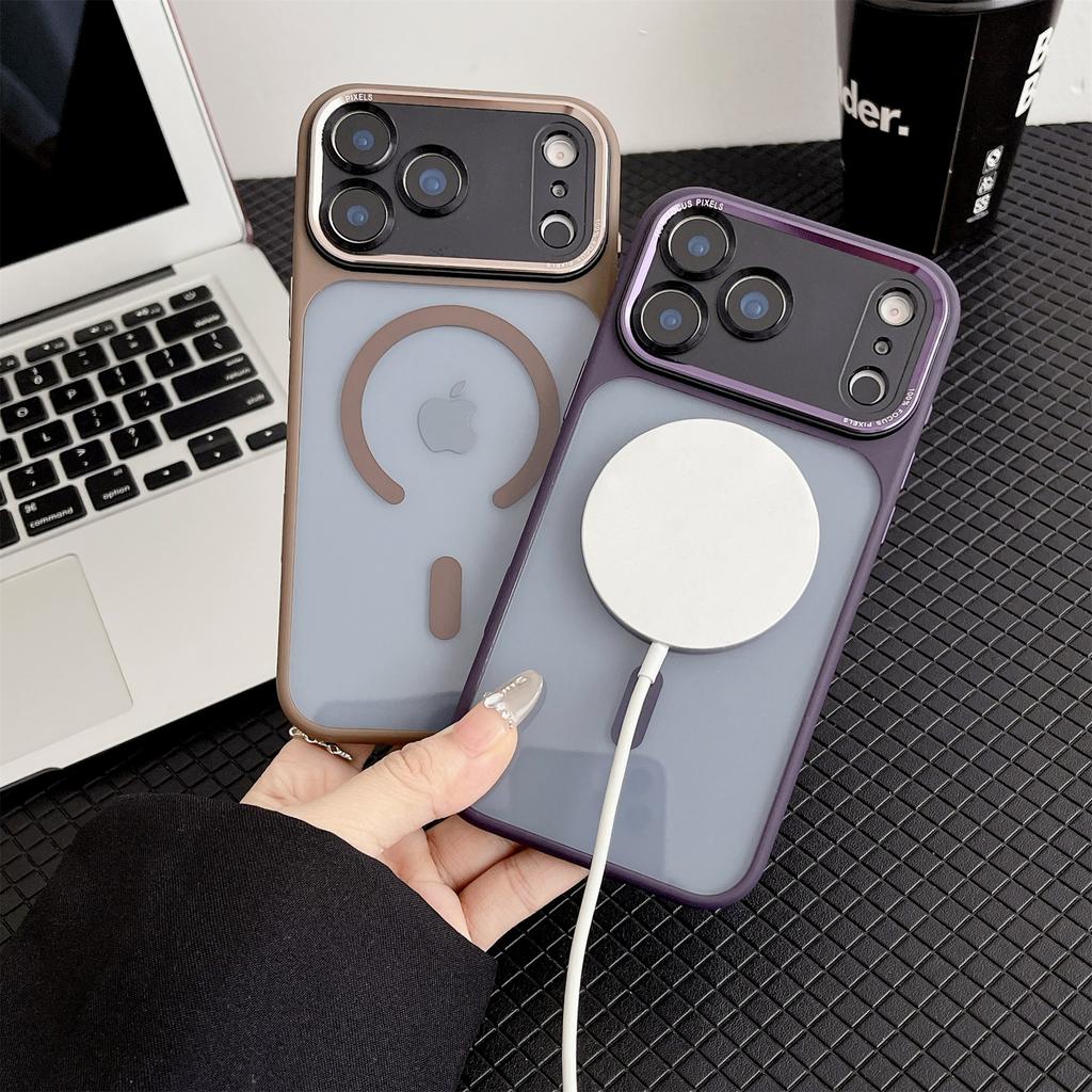 For iPhone 17 Pro Max Hybrid Case Compatible with MagSafe TPU + Acrylic Phone Shell Built-In AI Photo Button