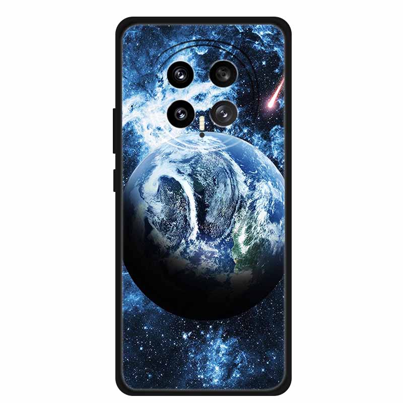 Mobile Phone Protective Case For Honor Magic8 5G Floral Painted Soft Black Silicone Back Cover For Honor Magic 8 2025 Case Funda
