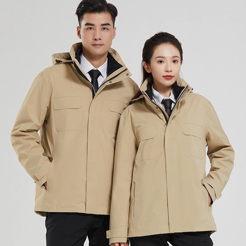 New Autumn and Winter Outdoor Jackets for Men and Women, Two-piece Set, Three-in-one Removable Windproof and Waterproof Mountaineering and Ski Suits