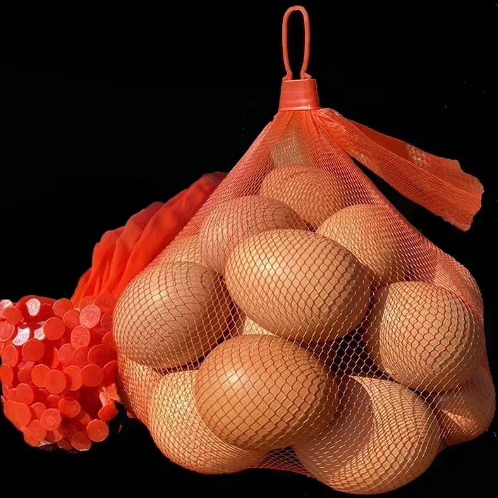100Pcs Pack Egg Net Bag With Buckles Breathable Mesh Storage Bags Multi-Purpose Drawstring Closure Food Packaging Bags