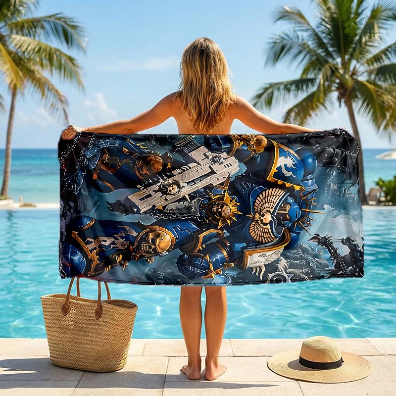 Warhammer Mode Strandtuch: Ideal für Sommerabenteuer Weich, saugfähig und schnell trocknend geeignet zum Schwimmen und Baden