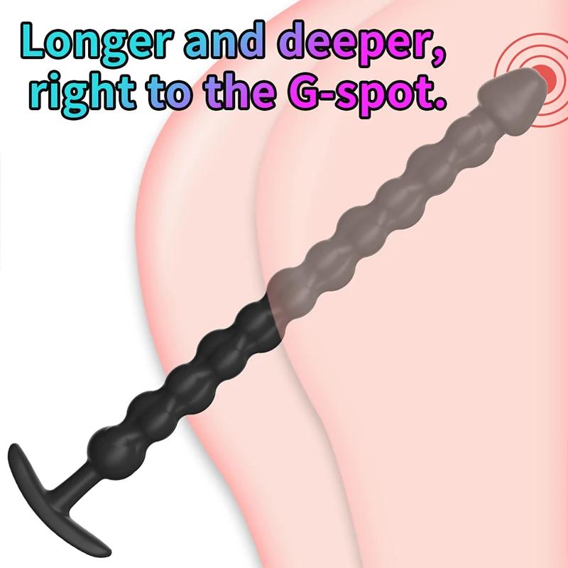 Long Pulling beads Anal Plug Huge Anal Dildo Dilator Butt Plug Prostate massage Masturbator Adult Anal Sex Toy For Women Men Gay