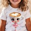 Cappuccina Funnu Meme Cerebrale Italiano Cotone Maglietta Bambini Estate Manica Corta T-shirt Ragazzi e Ragazze Abbigliamento Top Casual per Bambini