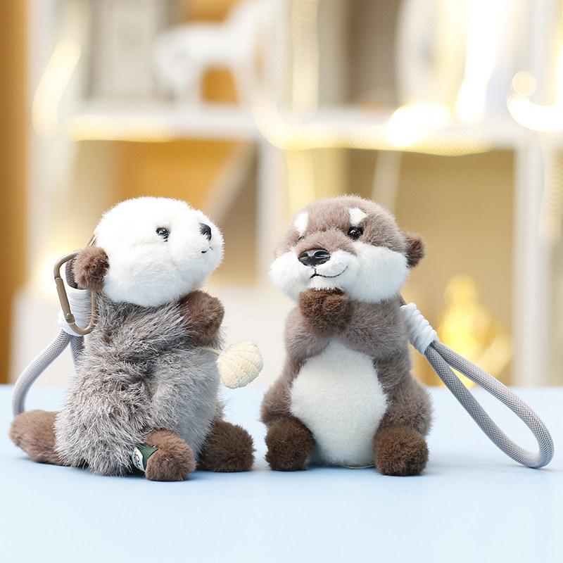 Plush Otter Toy For Kids Girls With Keychain And Bag Charm Gift Idea