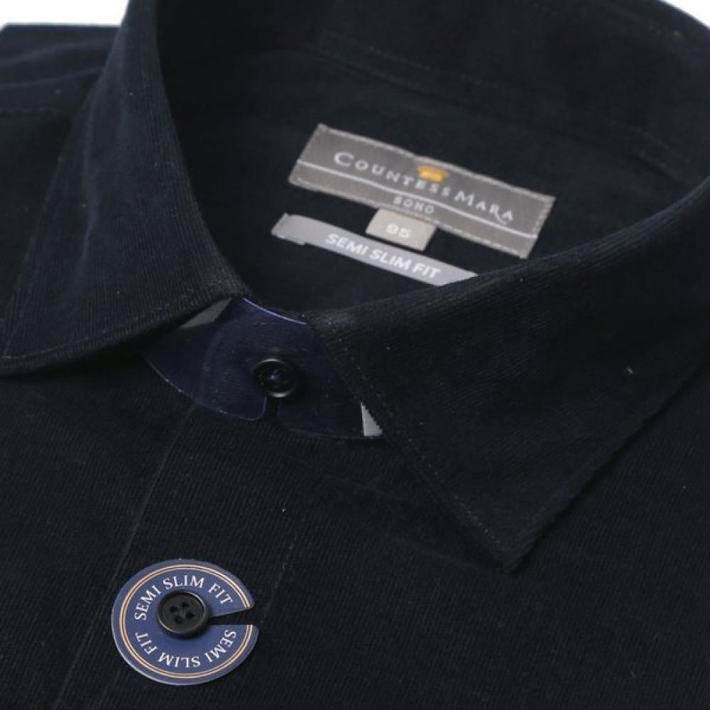 Countess Mara Stretch Cotton Corduroy Black Shirt Cdh3c23004k008d