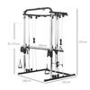 Weight Training Station Cable Pull Station Squat Rack Cable Cross-Over Bar 210 X 132 X 225 Cm Black