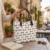 Christmas Dog Print Casual Large Tote Bag Fashion Daily Canvas Shoulder Bag for Women