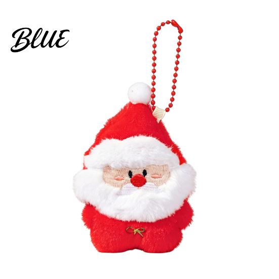 Plush Christmas Tree Cartoon Doll Santa Wreath Cute Stuffed Ornaments Keychain Gingerbread Ornaments Charms Holiday