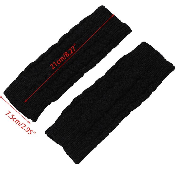 21cmx7.5cm Short Figure 8 Twist Half Fingerless Gloves For Women and Men