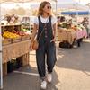 Women's Casual Retro Multi-Pocket Denim Jumpsuit