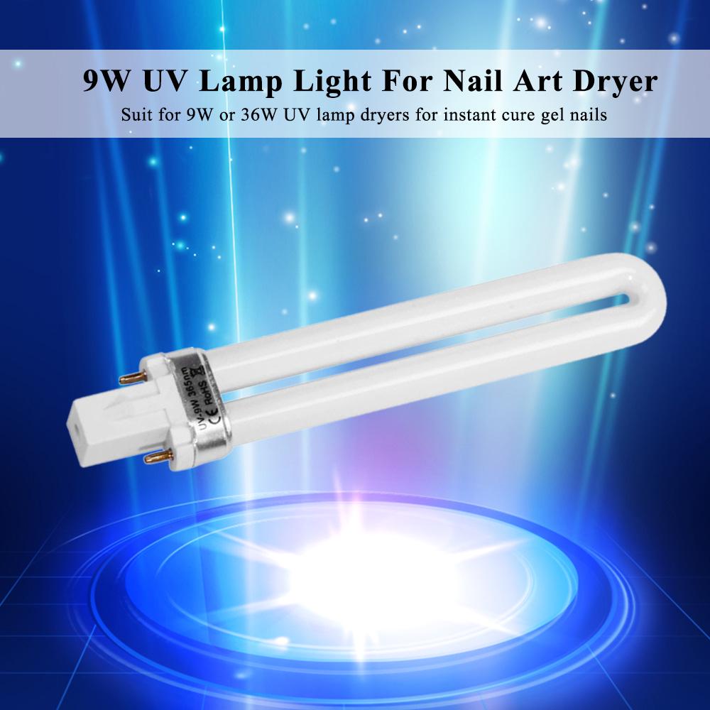 Set Of 4 PCS 9W UV Lamp Light For Nail Art Dryer Curing Lamp Replacement U shaped Lamp Bulb Tube Nail Art Supplies