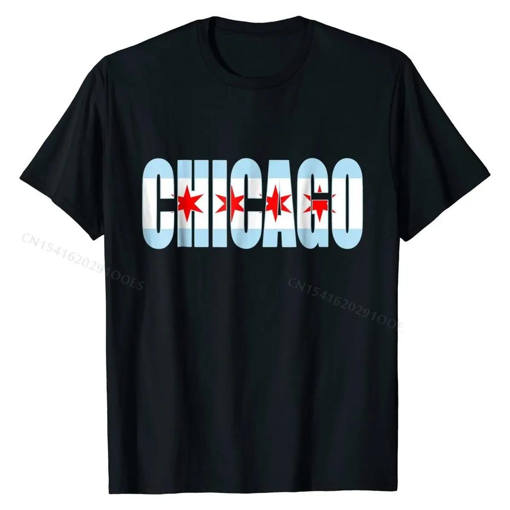 Chicago T-Shirt Cute Male Top T-shirts Cotton Tops & Tees Gift