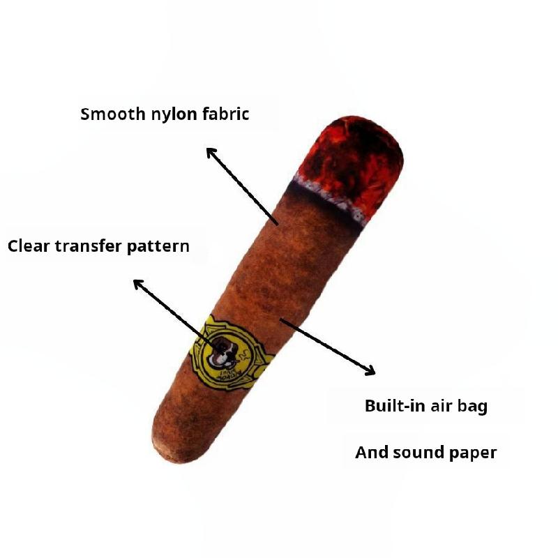 Popular Dog Sound Toy Orange Simulation Cigar Plush Pet Toy 25*6*4cm Dog Handsome Squeaky Toy Dog Cute Training Toy