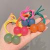 2025 Spring Summer New Colorful Ball Jelly Hair Ties, Cute Elastic Bands for Girls,  Sweet Versatile Hair Accessories for Kids