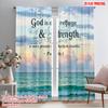 2pcs 2D Flat Printing Drapes God Refuge Strength Ocean Polyester Without Electricity Holiday Decorations for Holiday