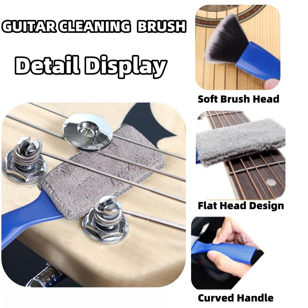 1PCS Double Head Guitar Cleaning Brush Dust Brush for Guitar Care String Fretboard Musical Instrument Cleaning Brush