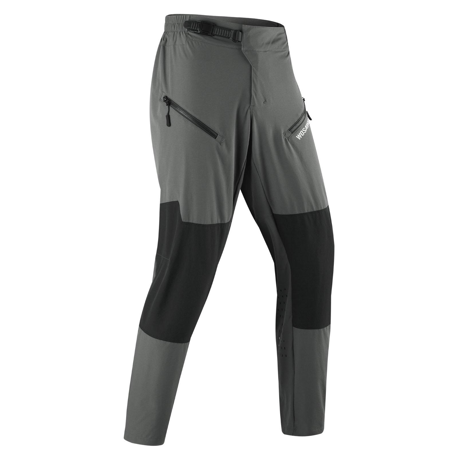 

WOSAWE Unisex MTB Road Bike Splashproof Loose Fit Breathable Double Placket Sports Speed Mountain Pants S сірий колір