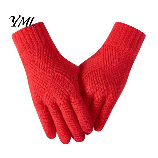 Outdoor Work Gloves for Winter Knitted Touchscreen Men Women, Warm Thermal Gloves, Thickened Stretchy Soft Knit Accessories Plush Lining Mittens Cold