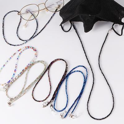 Handmade Crystal Necklace Glasses Mask Chain Strap Lanyard Fashion Jewelry Lanyard Sunglasses Face Mask Chain Anti-lost Strap