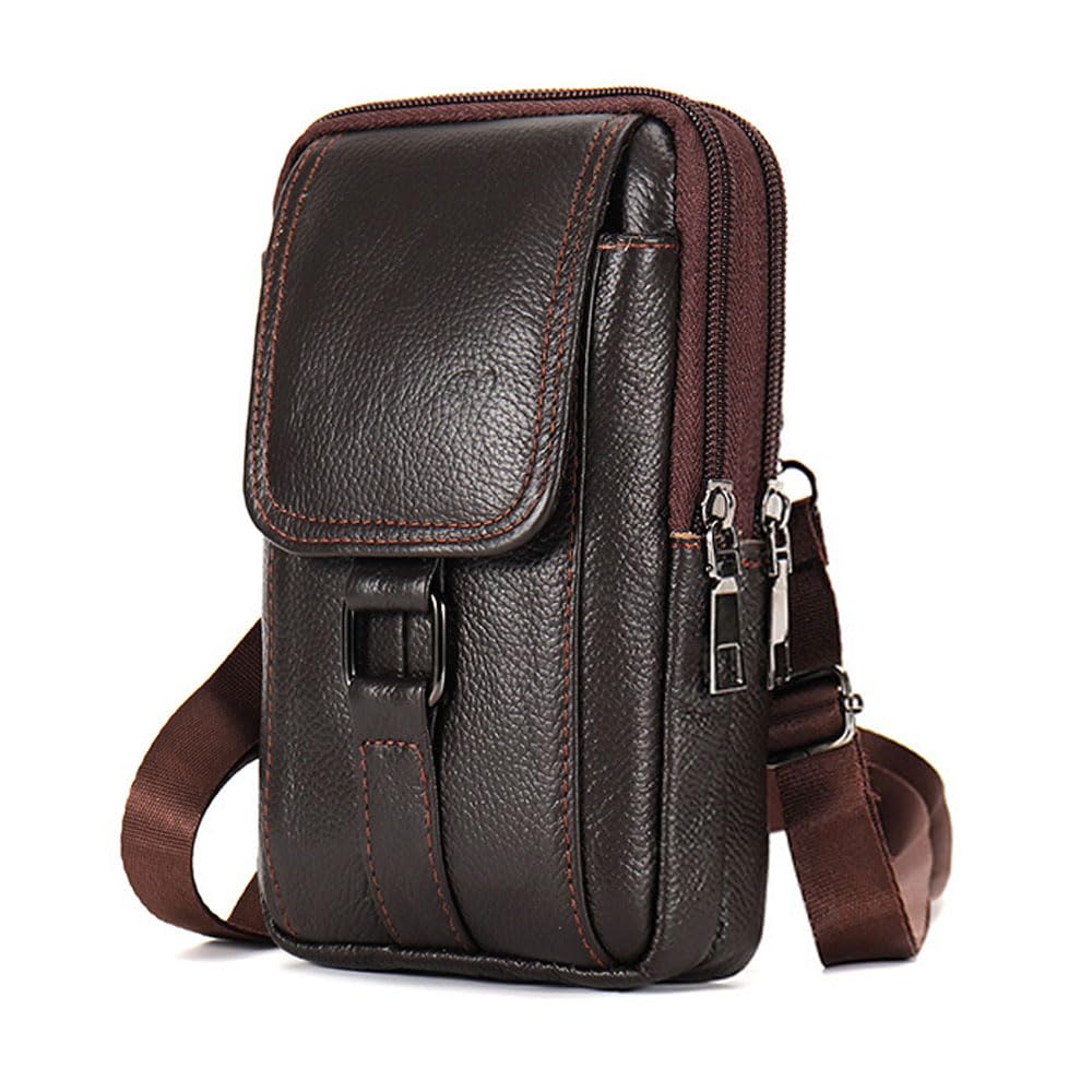 

SEKIDAR Поясной ремень для смартфона через плечо Натуральный Дорожный Для поездок на работу Кардхолдер Кроссбоди Маленький предмет Гаджет Плечевой ремень Подходит для смартфонов до 7 дюймов Мужской чехол,