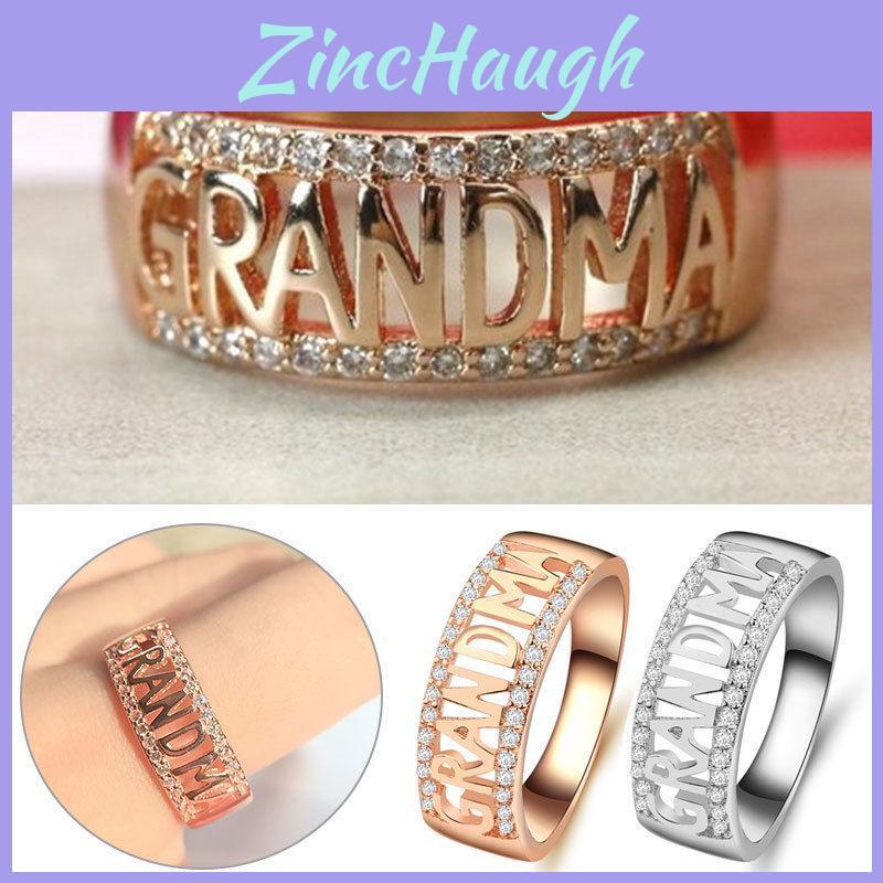Elegant Fashion Jewelry Grandma Letter Ring Ideal For Special Family Occasions