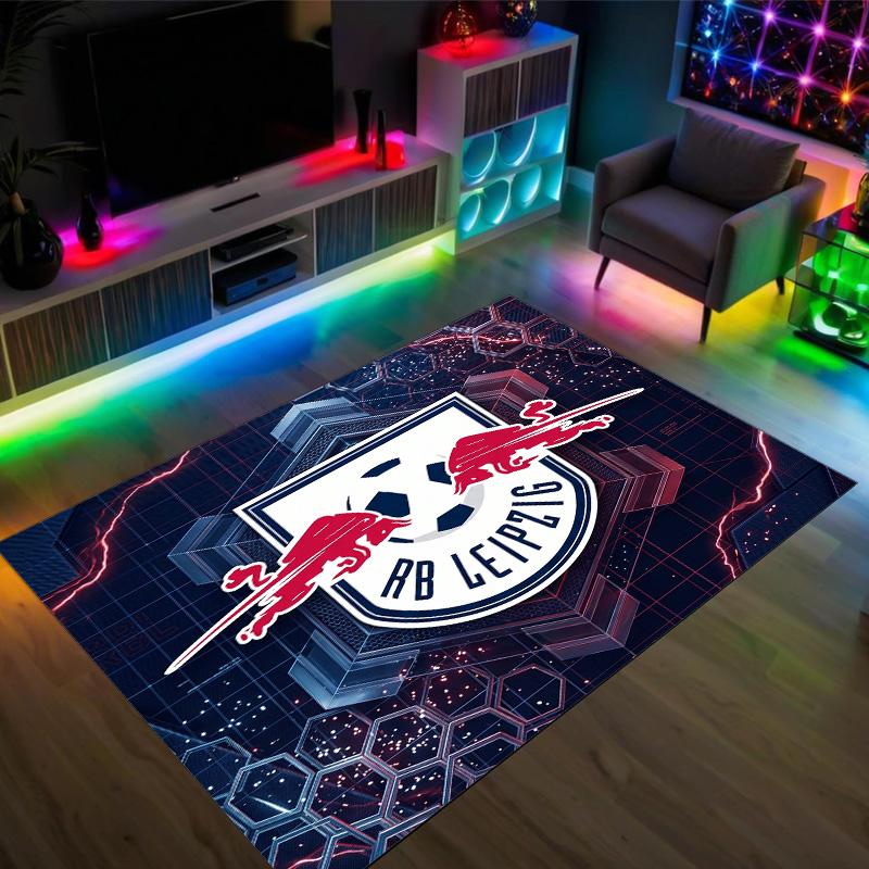 RB Leipzig Football Design Crystal Velvet Carpet Cozy Non?Slip Printed Rug For Bedroom Living Room Entrance