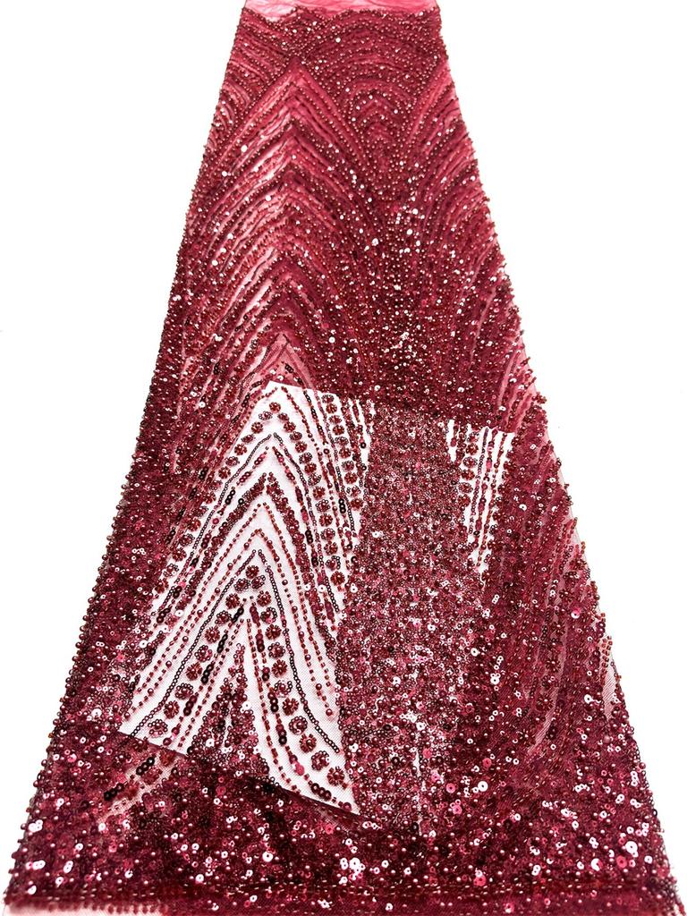 African Beaded Groom Lace Fabric 2026 High Quality Lace French Mesh with Sequins Nigerian Wedding Party Dress Fabric for Brides