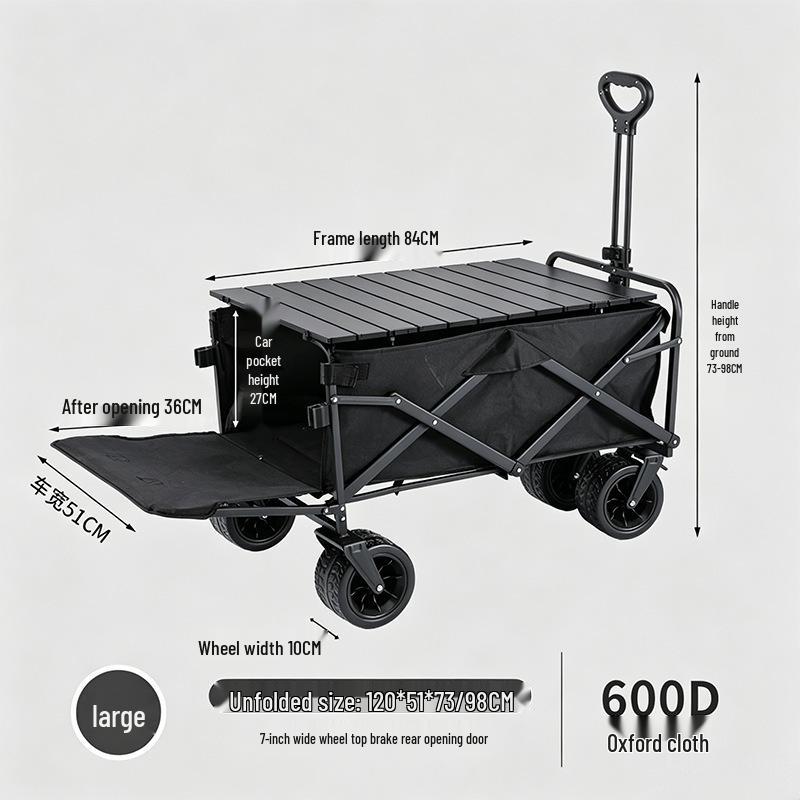 Portable Foldable Outdoor Camping and Shopping Cart with Large Capacity