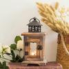 Ahşap Şamdan Paslanmaz Zarif Süsleme Vintage Tealight Mum Tutucu Asılabilir Bahçe Dekorasyonu Ev İçin