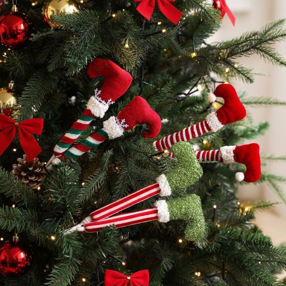 38cm Christmas Elf Legs Pendants Funny Xmas Tree Ornaments  New Year Decoration