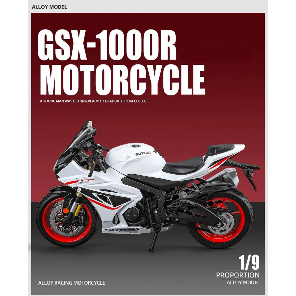 Großes 1/9 Suzuki GSX-1000R Legierungs-Rennmotorradmodell aus Druckguss, Straßensport-Motorradmodell, Simulation, Kinderspielzeug, Geschenke