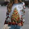 Women's Fashion Casual Long Sleeve Christmas Printed Neck Sweatshirt Top
