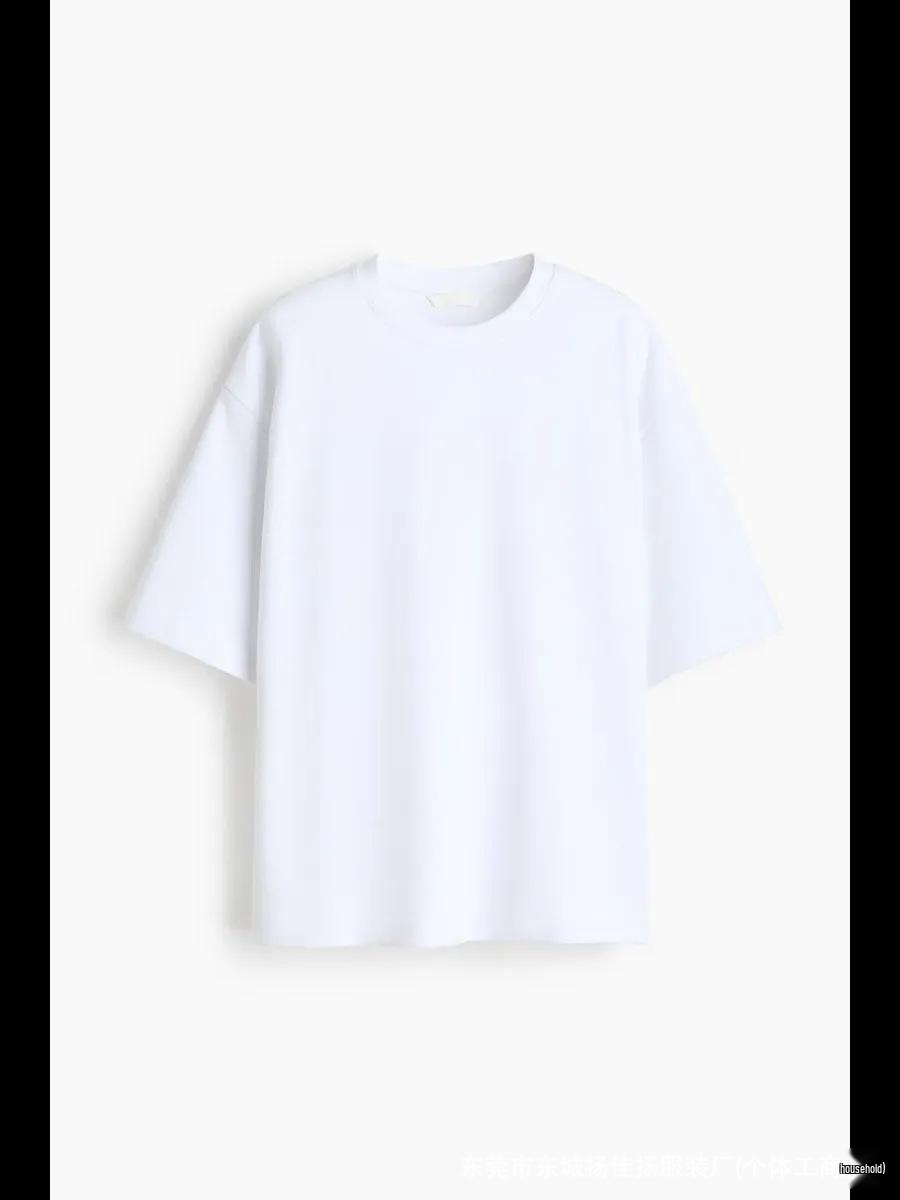 

100% Cotton Oversized American Style Short Sleeve T-Shirt - Solid Color, Comfortable, Versatile Summer Top XXL белый