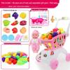 Large Kids' Grocery Cart with Fruit & Vegetable Play Set for Playhouse