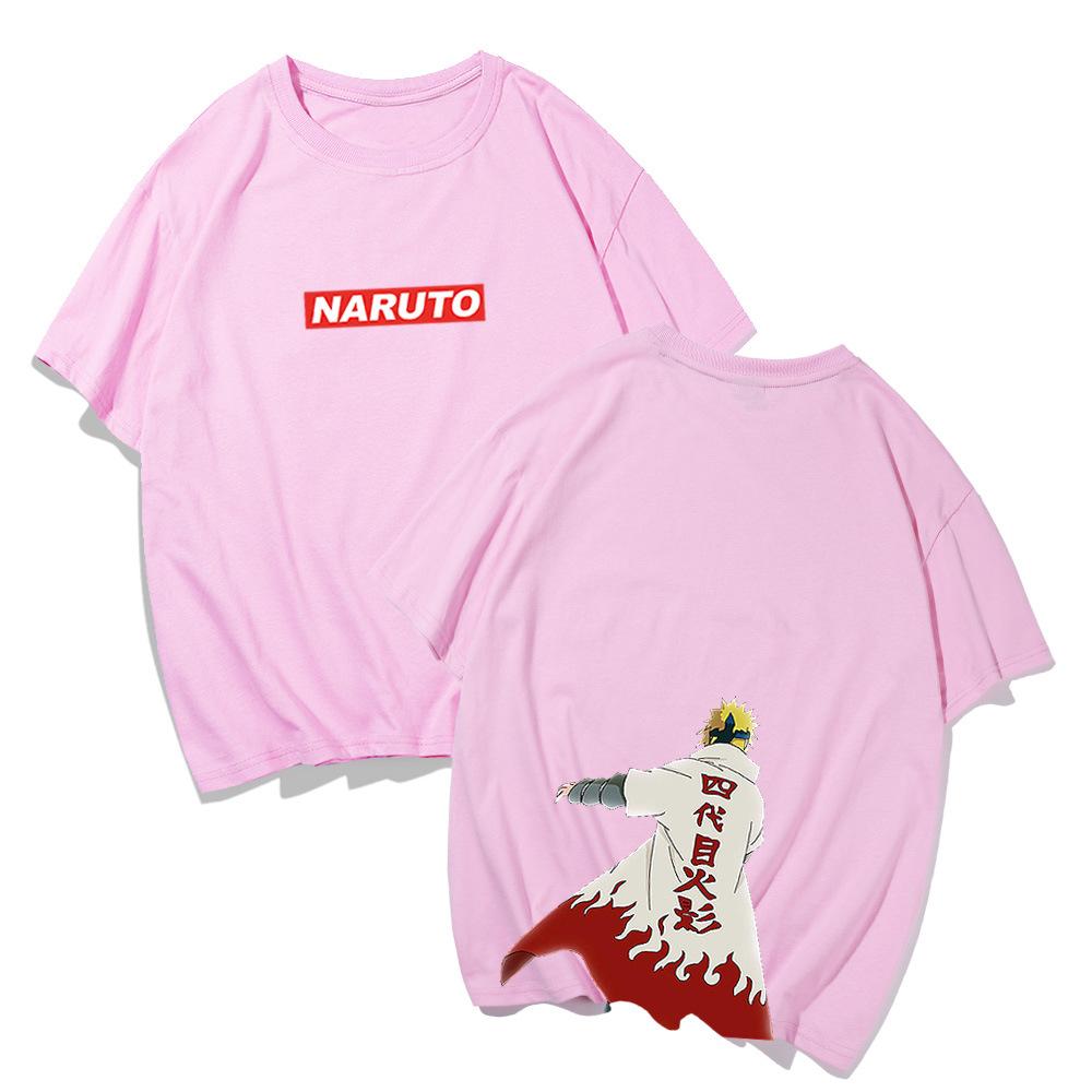Short Sleeve T-Shirt Men's Summer Tide Brand Animation Fourth Generation Naruto Loose Casual Trend Hong Kong Style Youth