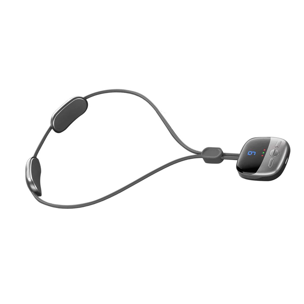 Mini Necklace Neck Massager 4 Modes 9 Strength 3 Gears Hot Compress Dual Pulse Smart Pendant Massager Grey