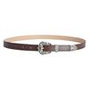 Elegant Pu Leather Belt With Alloy Floral Buckle For Women In Classic Vintage Colors