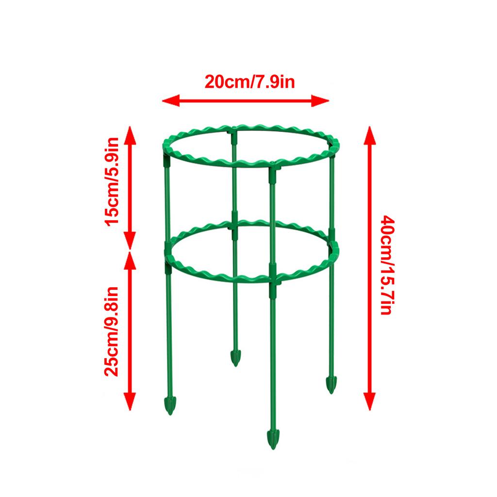 Plant Support Ring Stakes Small Plant Support Ring for Garden Outdoor Potted Plants Green