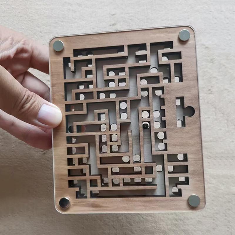 Wooden Labyrinth Games Double Sided Maze for Kids Teens Difficult Brain Teaser Puzzles IQ Test Mind Challenge Educational Toys