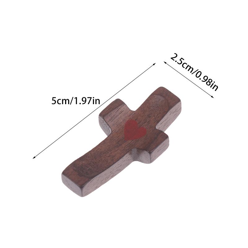 1/2PCS Wooden Pocket Prayer Cross, Small Handheld Cross For Comfort, Pocket Gift For Prayer & Faith