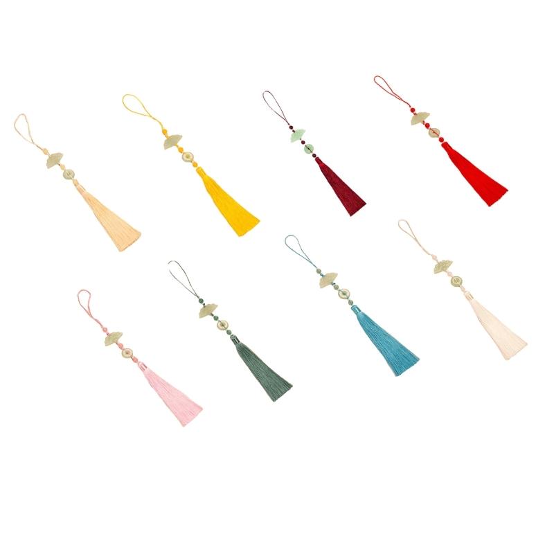 Easy Attach Tassels Pendant For Keys Bags Decoration Stylish Fan Design Keychain Ornament Polyester Accessory