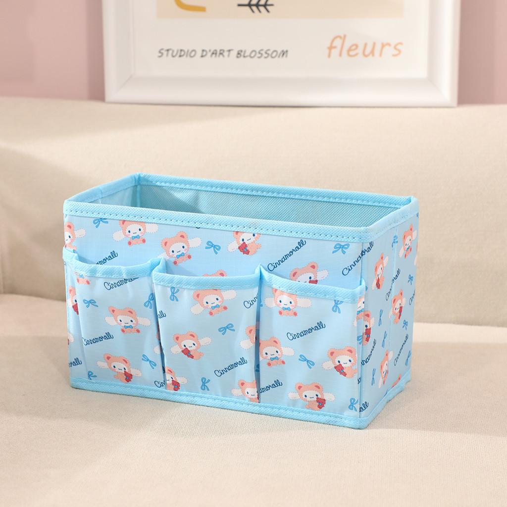 Cartoon Kuromi Melody Print Design Fabric Foldable Storage Box With Removable Lid For Living Room And Desk Organization