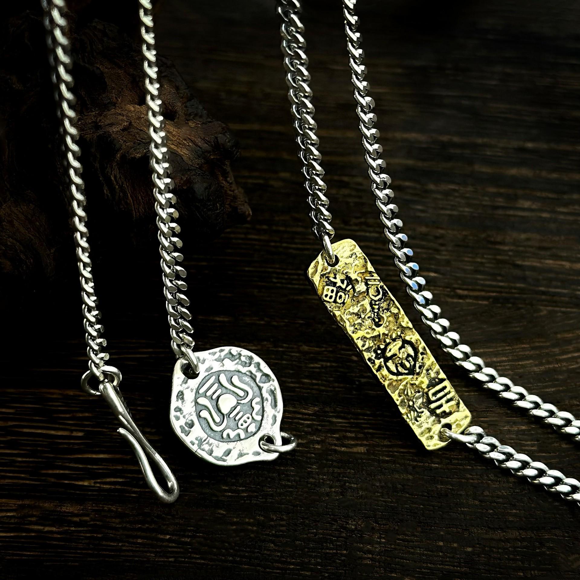 

S925 Sterling Silver Eight Treasures Necklace: Retro Design, Unisex Versatile Sweater Chain Jewelry 60cm