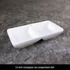 Pure White Ceramic 2-Compartment Rectangular Sauce Dishes (Set of 2)