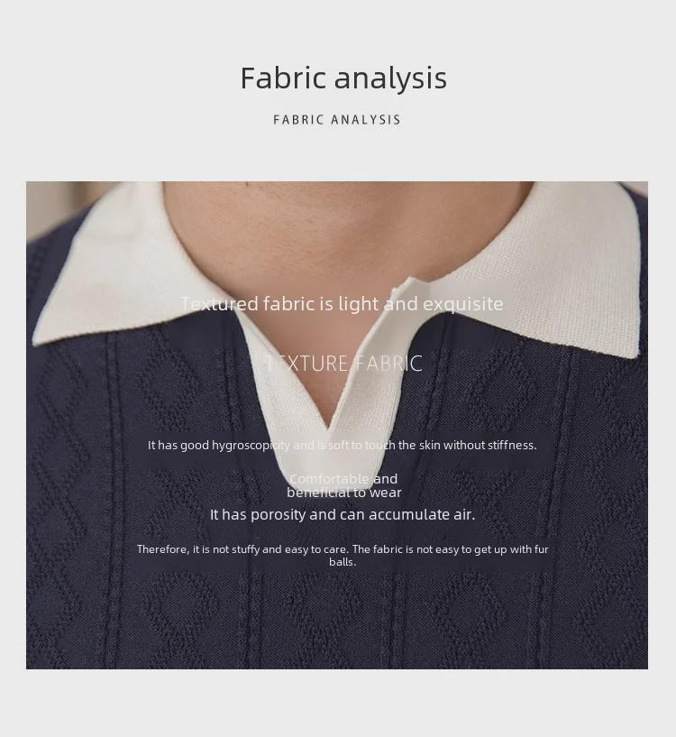 Italian Style Men's Slim Fit Polo - Summer Breathable, Trendy, V-Lapel, Jacquard Knit Short Sleeve