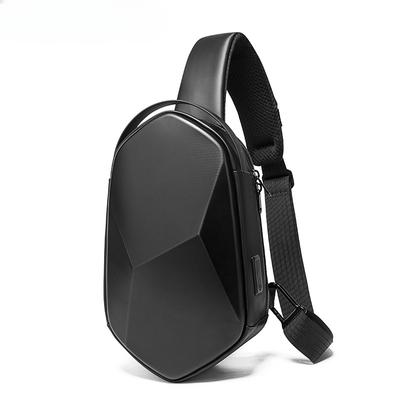 Design de casca dura 3.0 USB carregando bolsa crossbody bolsas de ombro masculinas à prova d'água bolsa de peito para viagem curta mochila para homens bolsa tipo tiracolo
